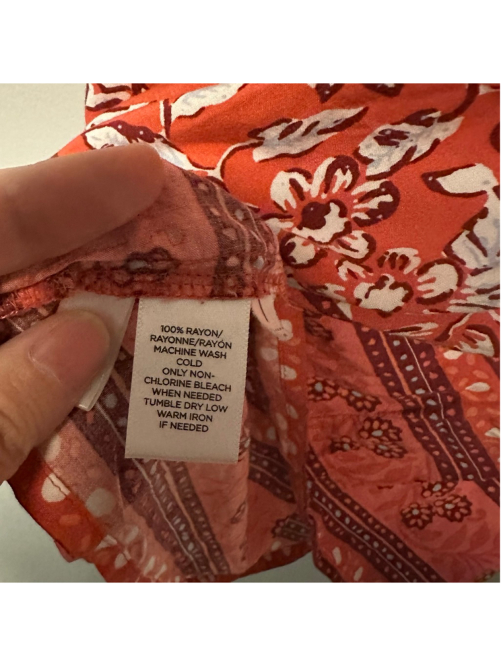 Ann Taylor LOFT Orange White Floral Knee Length Long Sleeve Dress women’s XS - Picture 5 of 8